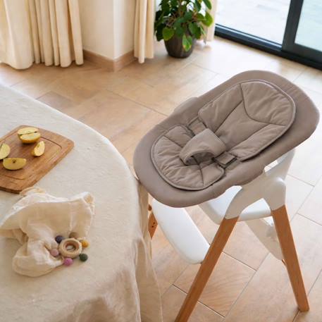 Pack chaise haute et transat évolutif shady grey Pure white, blanc+Shady gray, gris 2 - vertbaudet enfant 