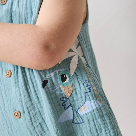 Combishort bébé en gaze de coton toucana Bleu 6 - vertbaudet enfant 