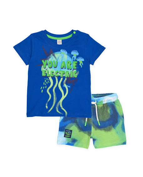 Ensemble garçon en maille avec imprimé voyant Bleu 2 - vertbaudet enfant 