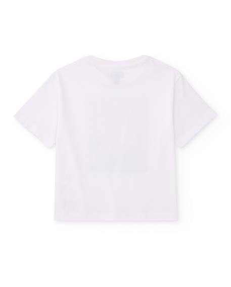 T-shirt garçon en maille avec imprimé contrasté Blanc 3 - vertbaudet enfant 