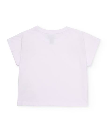 T-shirt fille en maille avec fleurs décoratives Blanc 3 - vertbaudet enfant 