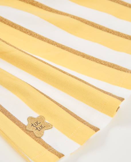 Robe en maille pour fille avec applique florale Jaune 4 - vertbaudet enfant 