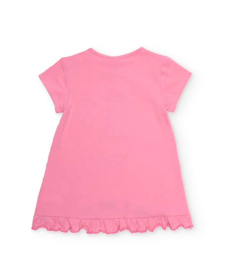 Robe fille en maille avec graphisme dinosaure Rose 2 - vertbaudet enfant 