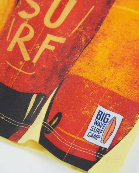 T-shirt garçon en maille avec planches de surf Jaune 5 - vertbaudet enfant 