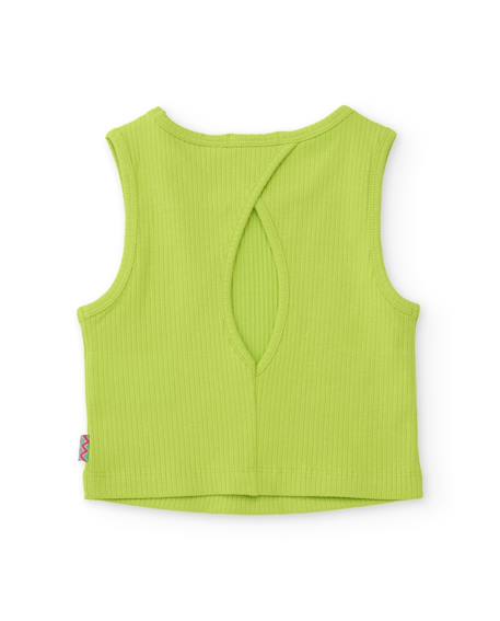 Top fille en maille élastique Vert 3 - vertbaudet enfant 