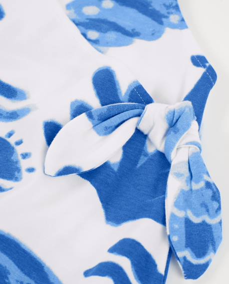 Robe pour fille en maille avec nœud sur le côté Blanc 3 - vertbaudet enfant 