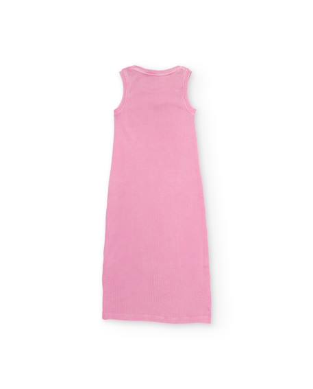 Robe fille en maille côtelée extensible Rose 3 - vertbaudet enfant 