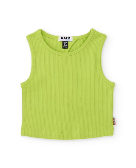 Top fille en maille élastique Vert 2 - vertbaudet enfant 
