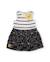 Robe en maille pour fille à rayures Noir 1 - vertbaudet enfant 
