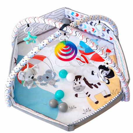 Tapis d'éveil bébé piscine à balles pliable expédition safari Blanc 4 - vertbaudet enfant 
