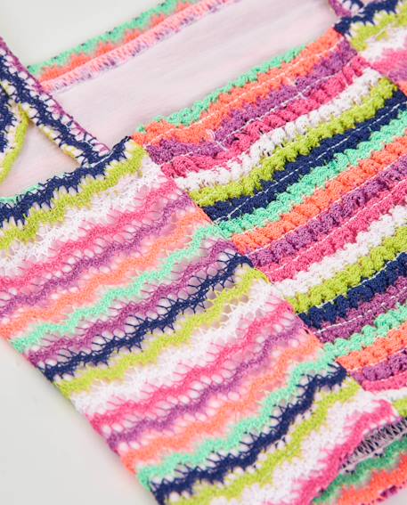 Top fille en maille avec imprimé zigzag Rose 5 - vertbaudet enfant 
