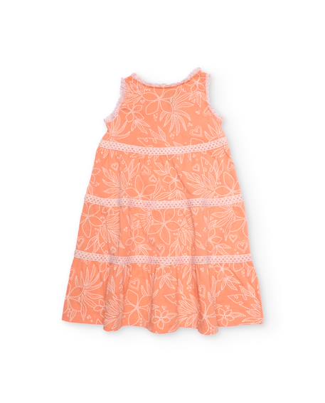 Robe fille en maille avec rayures décoratives Orange 2 - vertbaudet enfant 