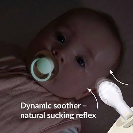 Lot de 2 sucettes bébé dynamique phosphorescente - prime glow Beige 2 - vertbaudet enfant 