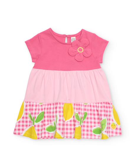 Bébé-Robe fille en maille avec fleur appliquée