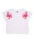 T-shirt fille en maille avec fleurs décoratives Blanc 2 - vertbaudet enfant 