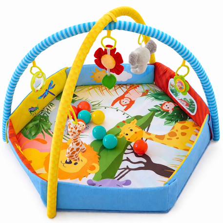 Tapis d'éveil bébé piscine à balles pliable jungle palenquo Jaune 3 - vertbaudet enfant 
