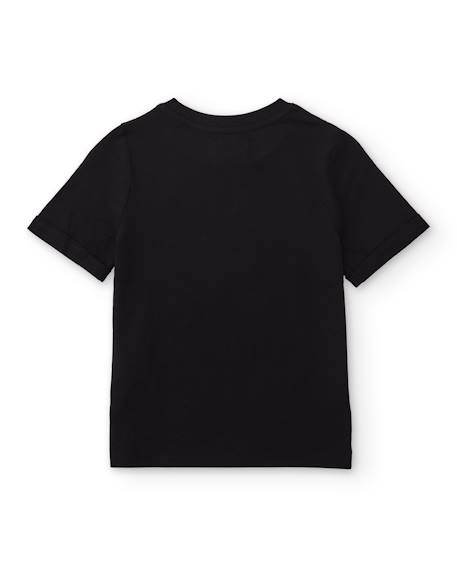 T-shirt garçon en maille avec effet peinture Noir 3 - vertbaudet enfant 
