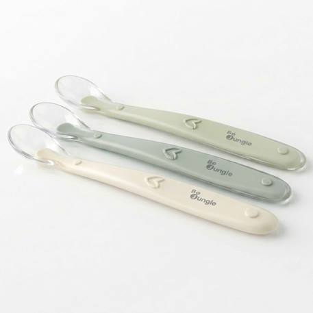Lot de 3 cuillères bébé en silicone Beige+Vert 5 - vertbaudet enfant 