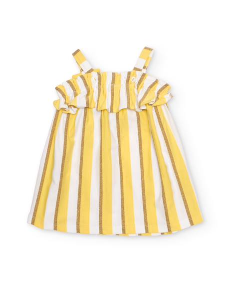Robe en maille pour fille avec applique florale Jaune 2 - vertbaudet enfant 
