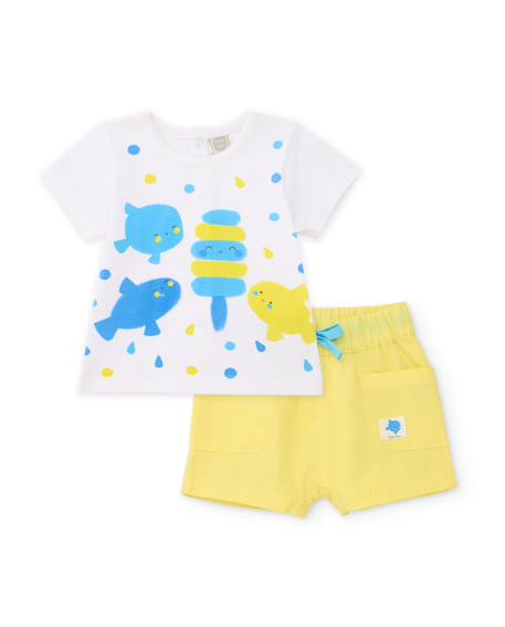 Ensemble en coton pour bébé avec poches sur le devant Blanc 2 - vertbaudet enfant 