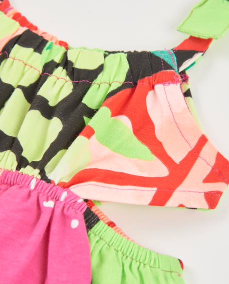 Robe fille en maille avec bretelles nouées Rouge 3 - vertbaudet enfant 