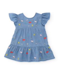 Bébé-Robe, jupe-Robe pour fille en tissu en denim doux