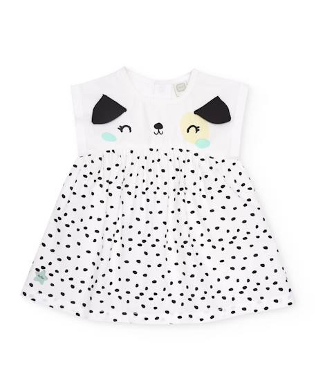 Robe bébé en tissu avec bloomer et motif pois Blanc 2 - vertbaudet enfant 