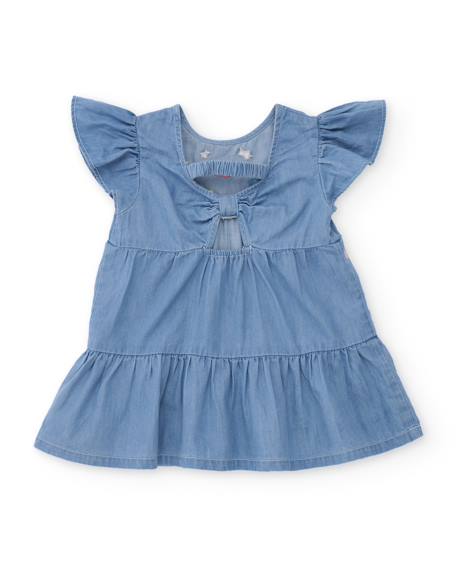 Robe pour fille en tissu en denim doux Bleu 2 - vertbaudet enfant 