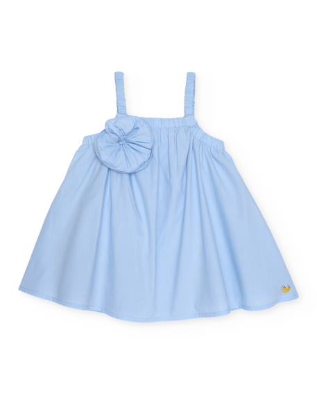 Fille-Robe pour fille en toile avec ornement fleur