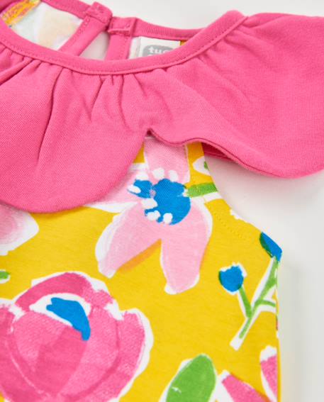 Robe fille en maille avec col pétale Jaune 4 - vertbaudet enfant 