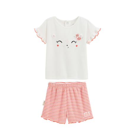 Ensemble enfant t-shirt et short en éponge saona Rose 2 - vertbaudet enfant 