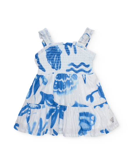 Robe pour fille en toile avec corsage froncé Blanc 2 - vertbaudet enfant 