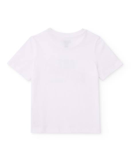 T-shirt garçon en maille avec imprimé sur le devant Blanc 3 - vertbaudet enfant 
