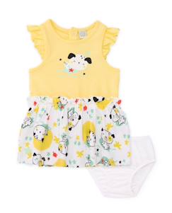 Bébé-Robe, jupe-Robe bébé en tricot avec bloomer et volants aux épaules