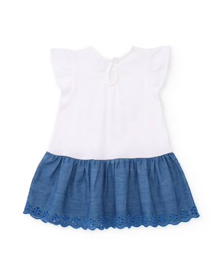 Robe pour fille en maille avec motif marin et sequins Blanc 2 - vertbaudet enfant 