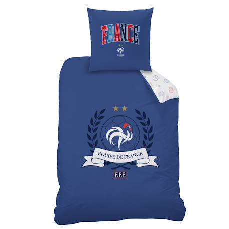 Parure de lit imprimée 100% coton, fff campus Bleu 3 - vertbaudet enfant 