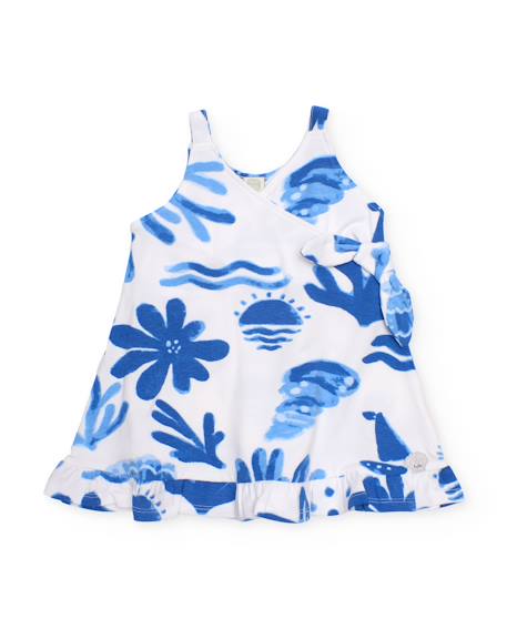 Robe pour fille en maille avec nœud sur le côté Blanc 1 - vertbaudet enfant 