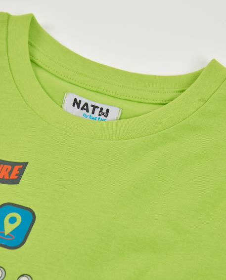 T-shirt garçon en maille avec imprimé aventurier Vert 3 - vertbaudet enfant 