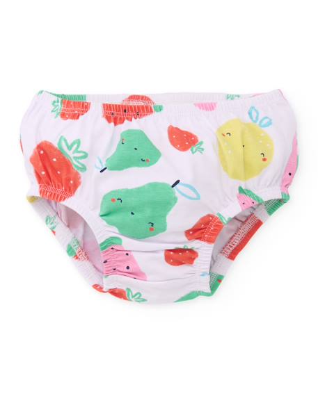 Robe bébé en tricot avec bloomer et motif fruits Blanc 4 - vertbaudet enfant 