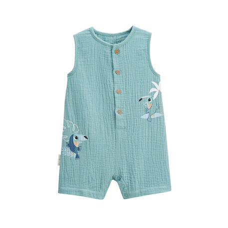 Combishort bébé en gaze de coton toucana Bleu 2 - vertbaudet enfant 