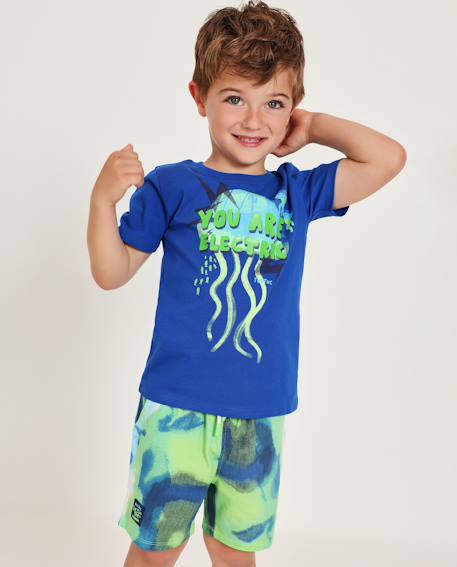 Ensemble garçon en maille avec imprimé voyant Bleu 1 - vertbaudet enfant 
