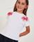 T-shirt fille en maille avec fleurs décoratives Blanc 1 - vertbaudet enfant 
