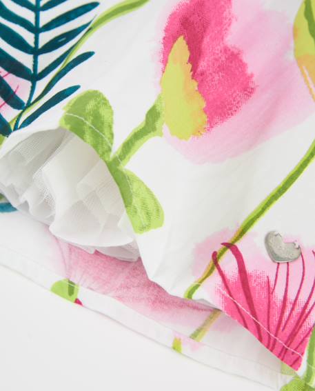 Robe pour fille en toile avec encolure croisée Blanc 4 - vertbaudet enfant 