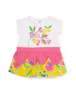 Bébé-Robe, jupe-Robe fille en maille avec volant à la taille