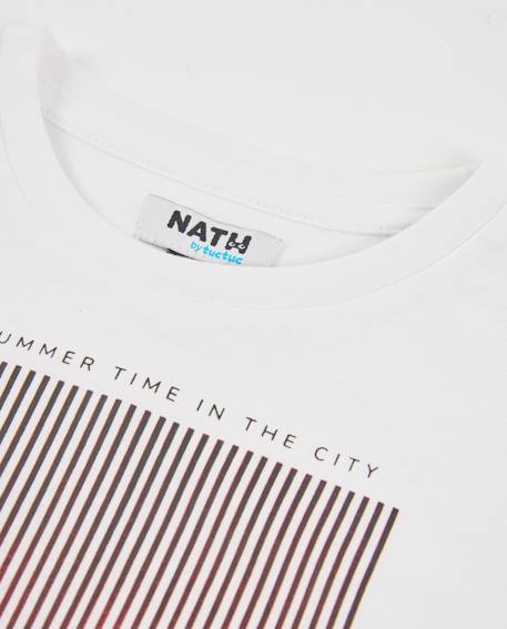 T-shirt garçon en maille avec imprimé contrasté Blanc 4 - vertbaudet enfant 