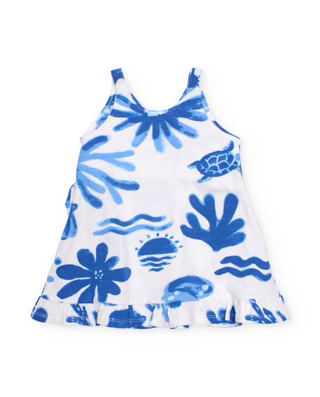 Robe pour fille en maille avec nœud sur le côté Blanc 2 - vertbaudet enfant 