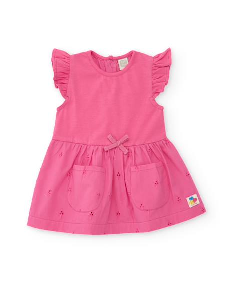 Robe nouveau-né en tissu avec de délicates broderies Rose 2 - vertbaudet enfant 