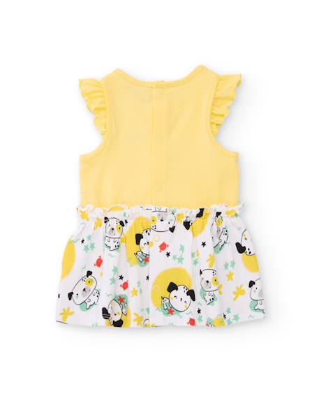 Robe bébé en tricot avec bloomer et volants aux épaules Jaune 3 - vertbaudet enfant 