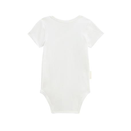 Lot de 2 bodies bébé manches courtes ouverture croisée noisette Ecru 5 - vertbaudet enfant 