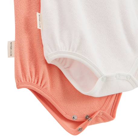 Lot de 2 bodies bébé à bretelles en éponge honfleur Corail 3 - vertbaudet enfant 